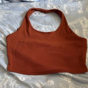 Rust Ribbed Crop Top
